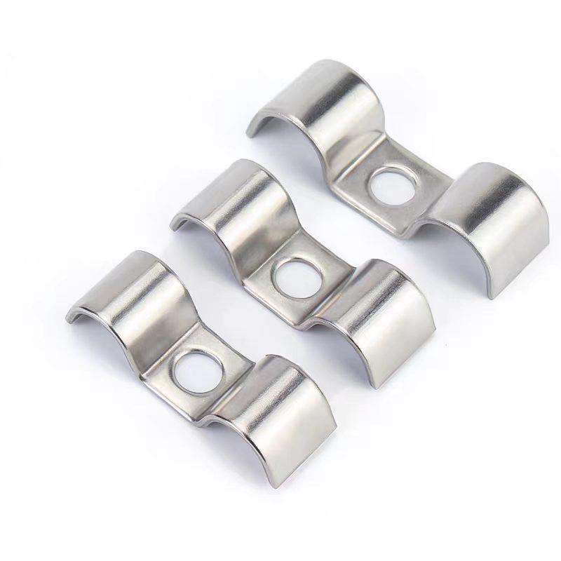 304 Stainless Steel P-Type Single-Sided Pipe Clamp, Double Clip, Half-Side Bracket, Single Hole Saddle Clamp