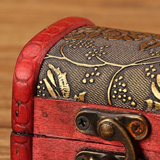 Scatola di Legno Stile Vintage Floreale Artigianato Tocco di Vecchio Ricordo Contenitore per Gioielli Scatola del Tesoro in Legno per Collezione