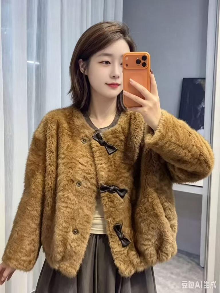 Winter women's small fragrant wind short fur fur coat women's spring and autumn new fur integrated top