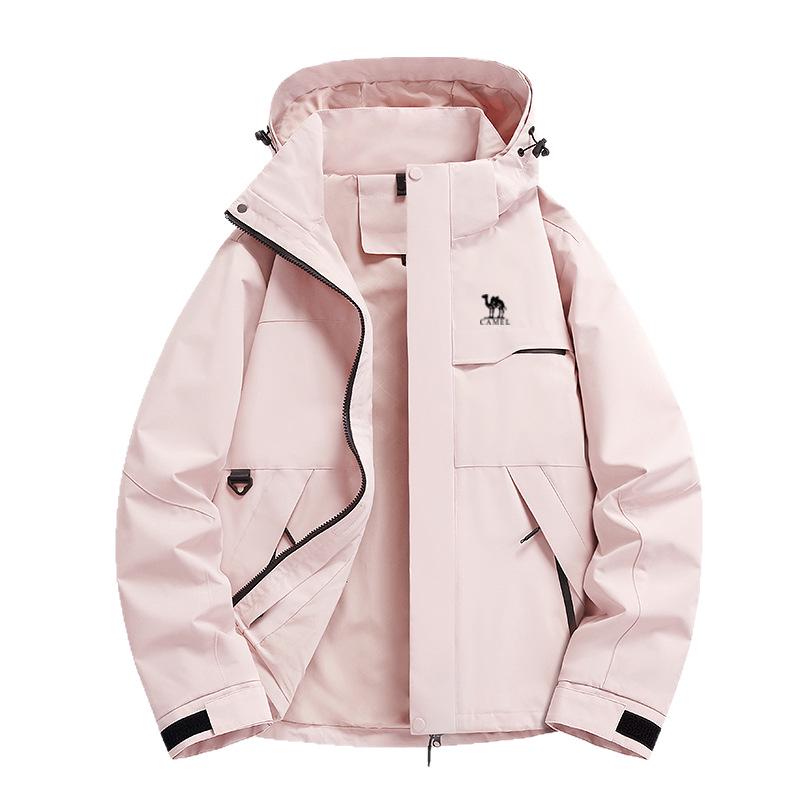 Camel Men's and Women's Three-in-One Jacket for Autumn/Winter Outdoor Hiking and Mountaineering.