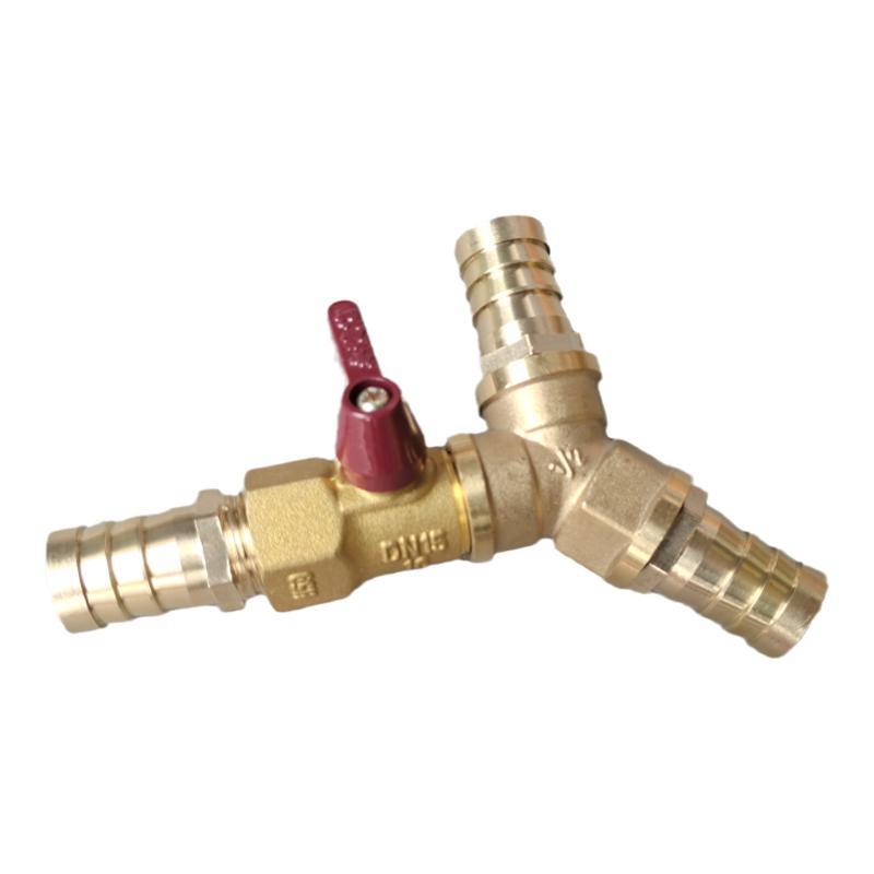 Brass Push-to-Connect Ball Valve Reducing Tee for Water Pipes (Sizes: 6/8/10/12/14/16mm)