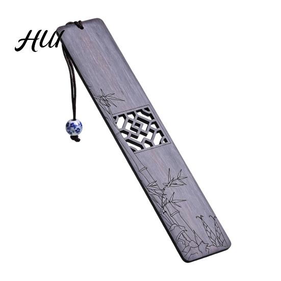 Book Page Holder Wooden Bookmarks, Handmade Hollow Wood Marker with Bead, Chinese Style Decorative Reading Accessory, Gift for Lovers, Teachers