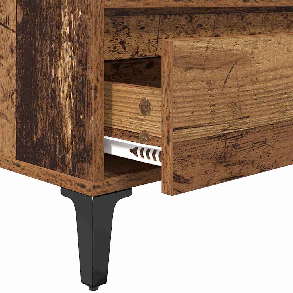 TV Stand Rustic Wood Look 100 x 34.5 x 44.5 cm Engineered Wood and Iron