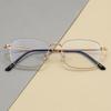 New Eyeglass Frame Men Anti Blue Light Business Metal Square Flat Light Mirror Ultra Light Comfortable To Wear Fashion Glasses