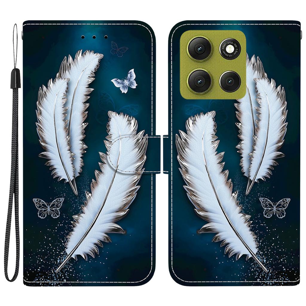 For Motorola Moto G86 5G Case Pattern Printing Leather Flip Wallet Phone Cover with Lanyard