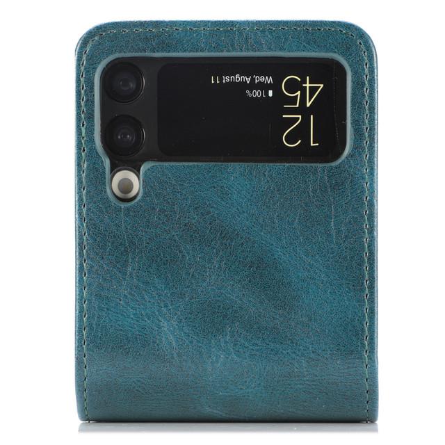 Non -Fingerprint Card Holder Leather Case For Samsung Galaxy Z Flip4 5g Flip 4 Flip3 Flip 3 Wallet Cover For Samsung Z Flip4