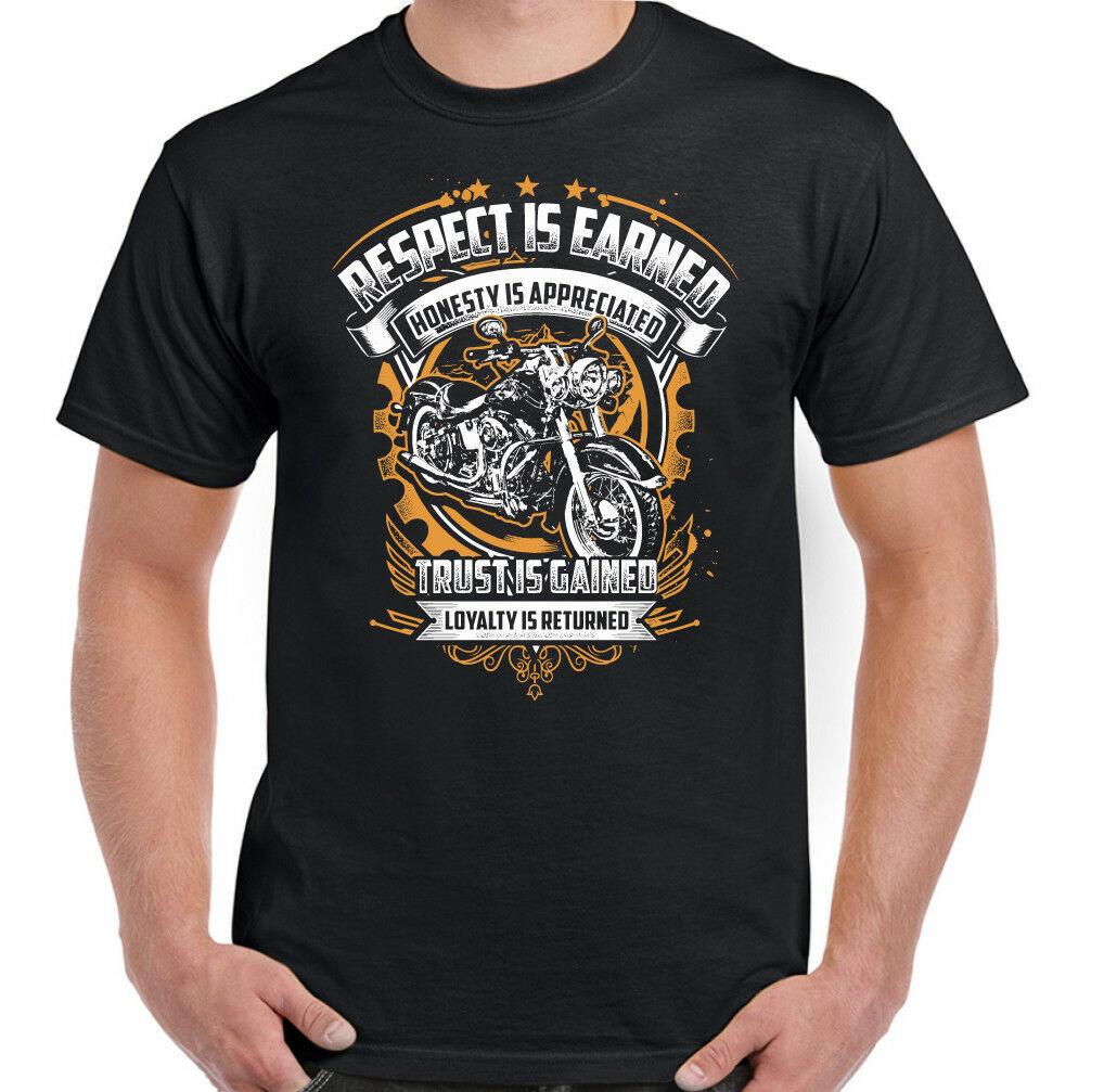Biker T-Shirt Respect is Earned Mens Motorbike Motorcycle Bike Chopper XXXL