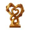 3D Printed Love Shaped Rose Sculpture Exquisite Flowers Heart Table Decoration Stable Base Romantic Desktop Ornaments for Wedding Party Table