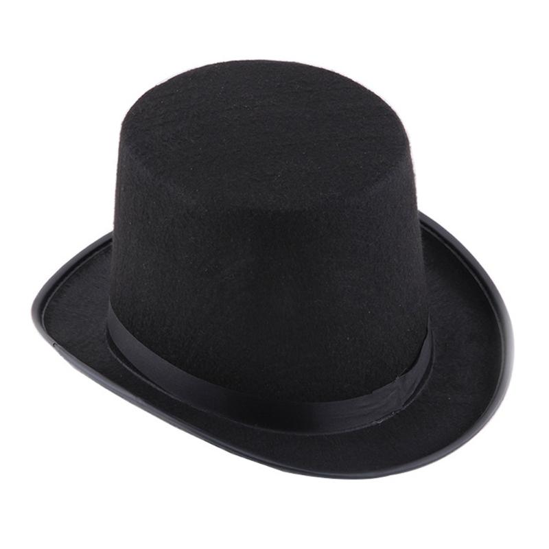 Black Prom Party Formal Top Hat Magician Hat Gentleman Hat Party Costume Hat