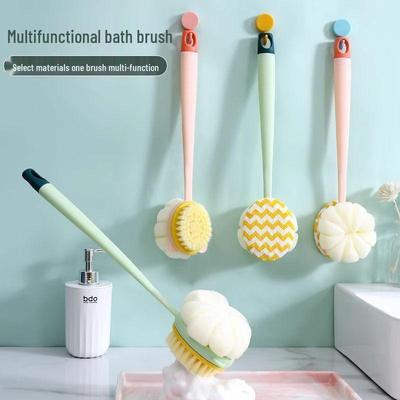 Long-Handle Dual-Sided Exfoliating Bath Brush & Scrubber 