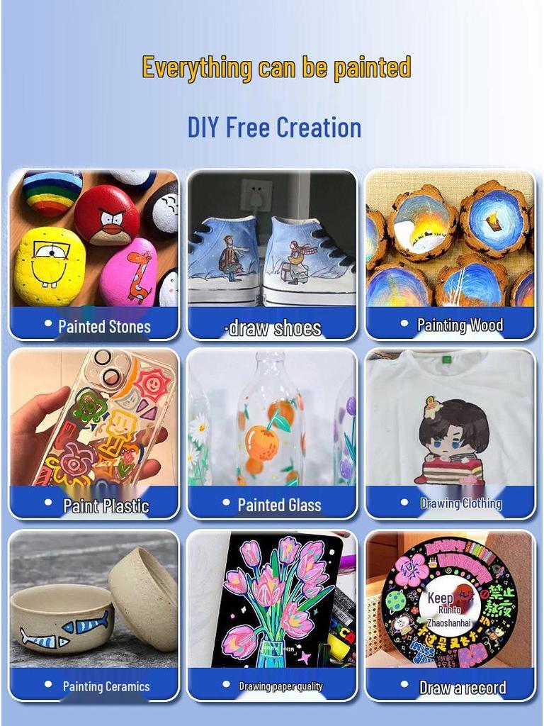 Waschbare Acrylmarker mit weicher Spitze – DIY-Glasvase & Aquarellstifte