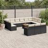 VidaXL Garden Lounge Set with Cushions 14 Pcs, Patio Sofas, Patio Furniture Set, Outdoor Furniture, Black 3258864
