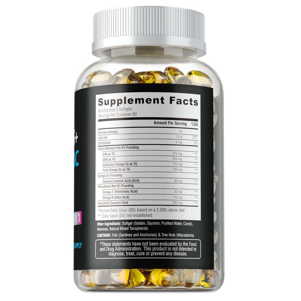Daily Omega 3 6 9 + Turmeric EPA & DHA Heart Joint Support