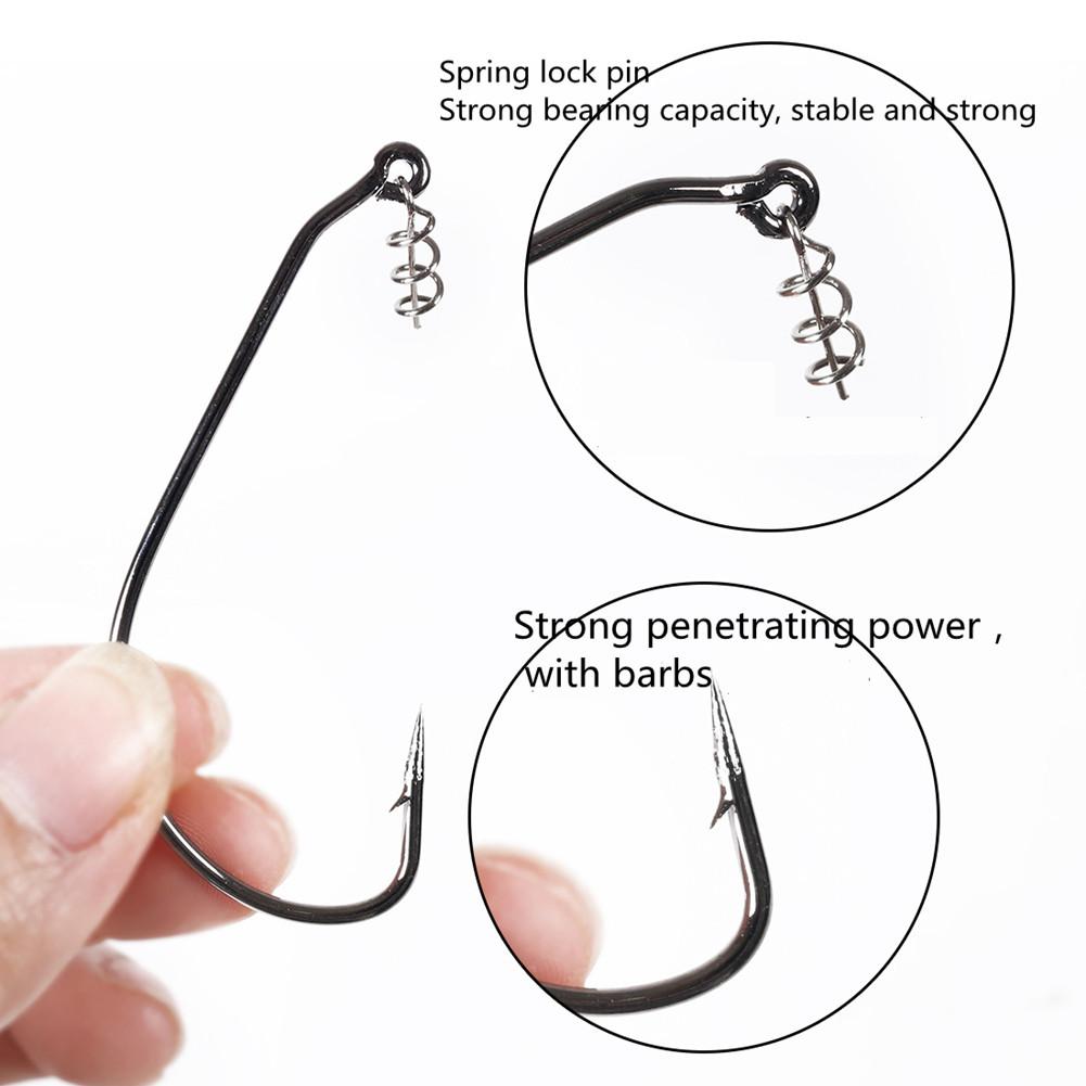 50 Pcs/set Fish Hook Carbon Steel Spring Soft Lure Crank Fishing Hooks