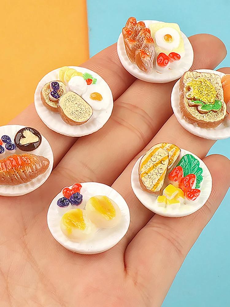 

6 шт./Набор Мини-поднос с димсамом для кукольного домика DIY Миниатюрный пейзаж Декорации для сказочного сада Аксессуары Украшения для сцены кукольного домика