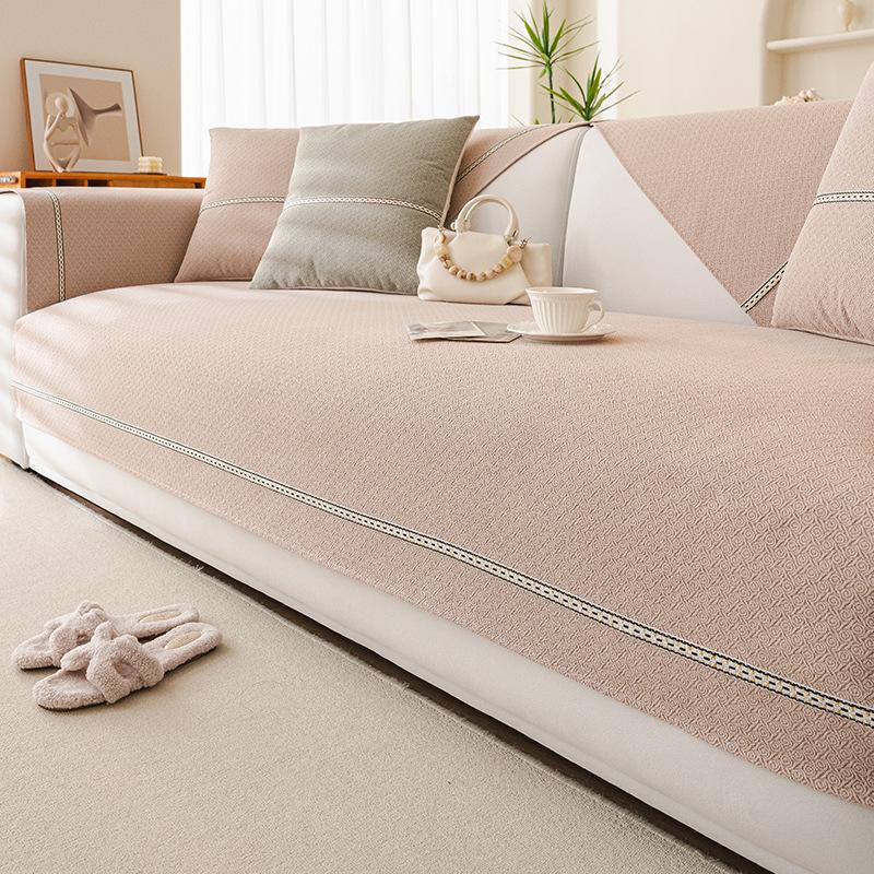 Nordic Style Light Luxury Sofa Cushion Chenille Anti-Scratching Non-Stick Wool Sofa Cover Towel Non-Slip All-Season Universal Seat Cushion