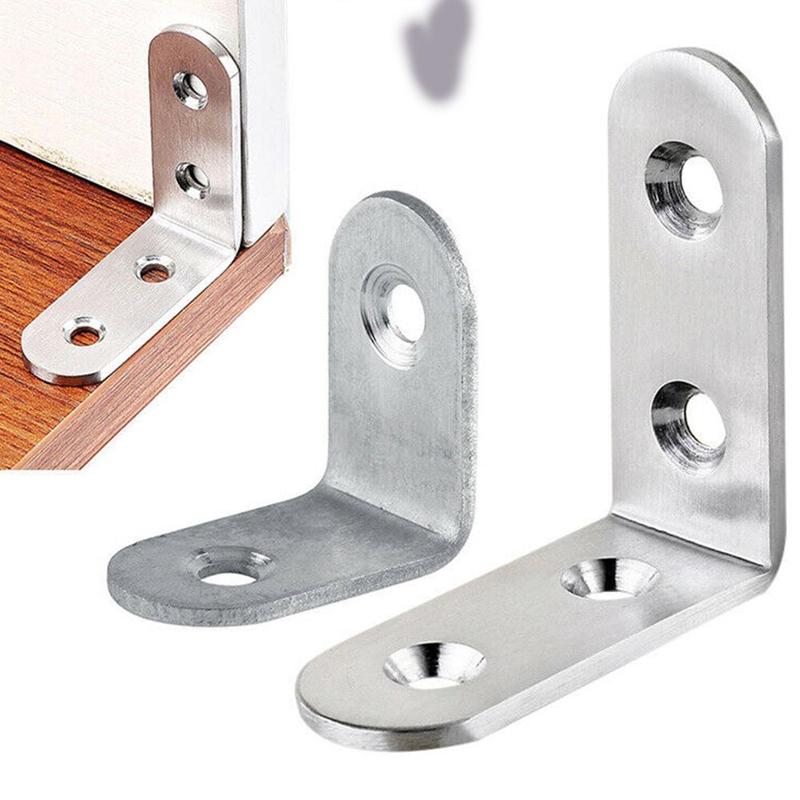 Stainless Steel Angle Corner Brackets Universal Furniture Corner Connector Brace Joint Fastener Cabinet Support Fixing Frame
