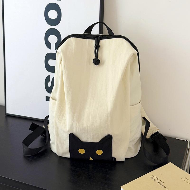 Schulranzen für Schüler Modische Damenrucksäcke Große Kapazität Umhängetasche Hohe Qualität Mädchen-Taschen Cartoon-Katzenmuster Weicher Stoff Damen-Handtaschen
