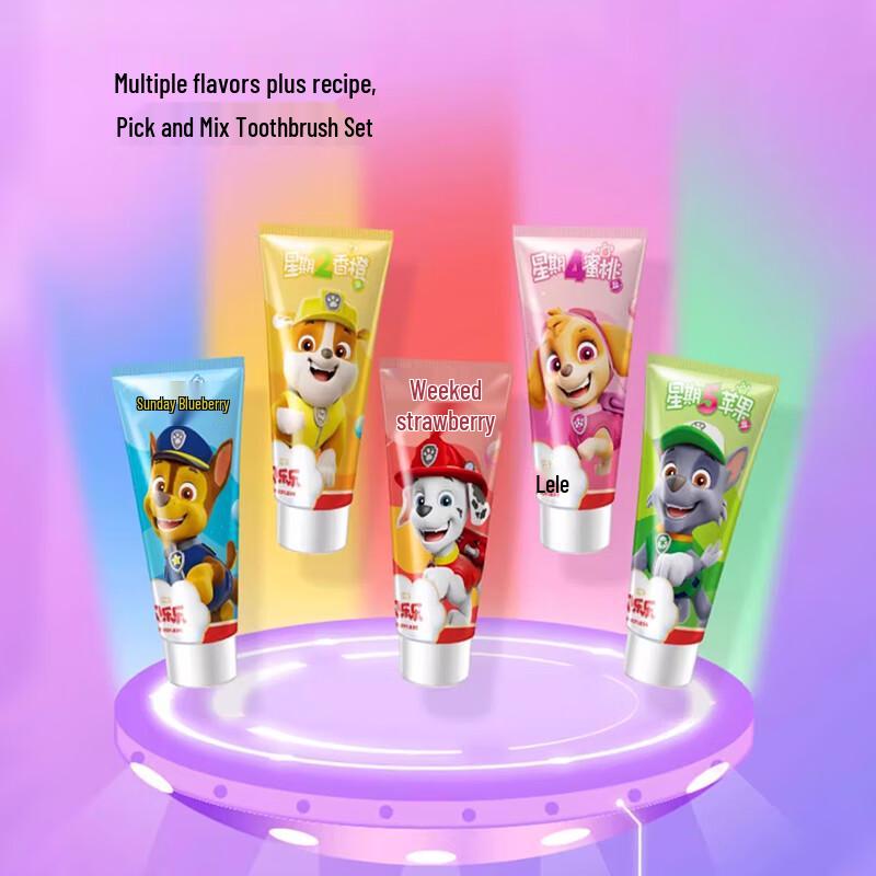 Leng Suan Ling Bei Le Le Children s 5-Color Weekly Toothpaste Duo Pack
