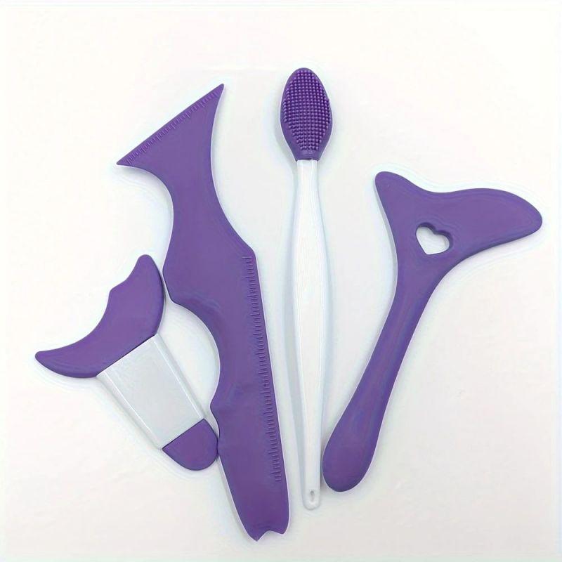 

4pcs Beauty Eyeliner Multifunctional Silicone Eyelashes & Brows, Aid for All Skin Types Eyeliner Stencil Set Tools for Perfect