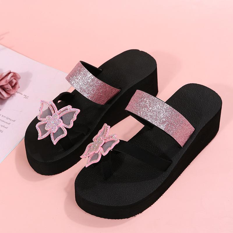 OV Kvinner Jenter Pearl Flat Bohemian Style Casual Sandaler Strandsko Kiler Tøfler