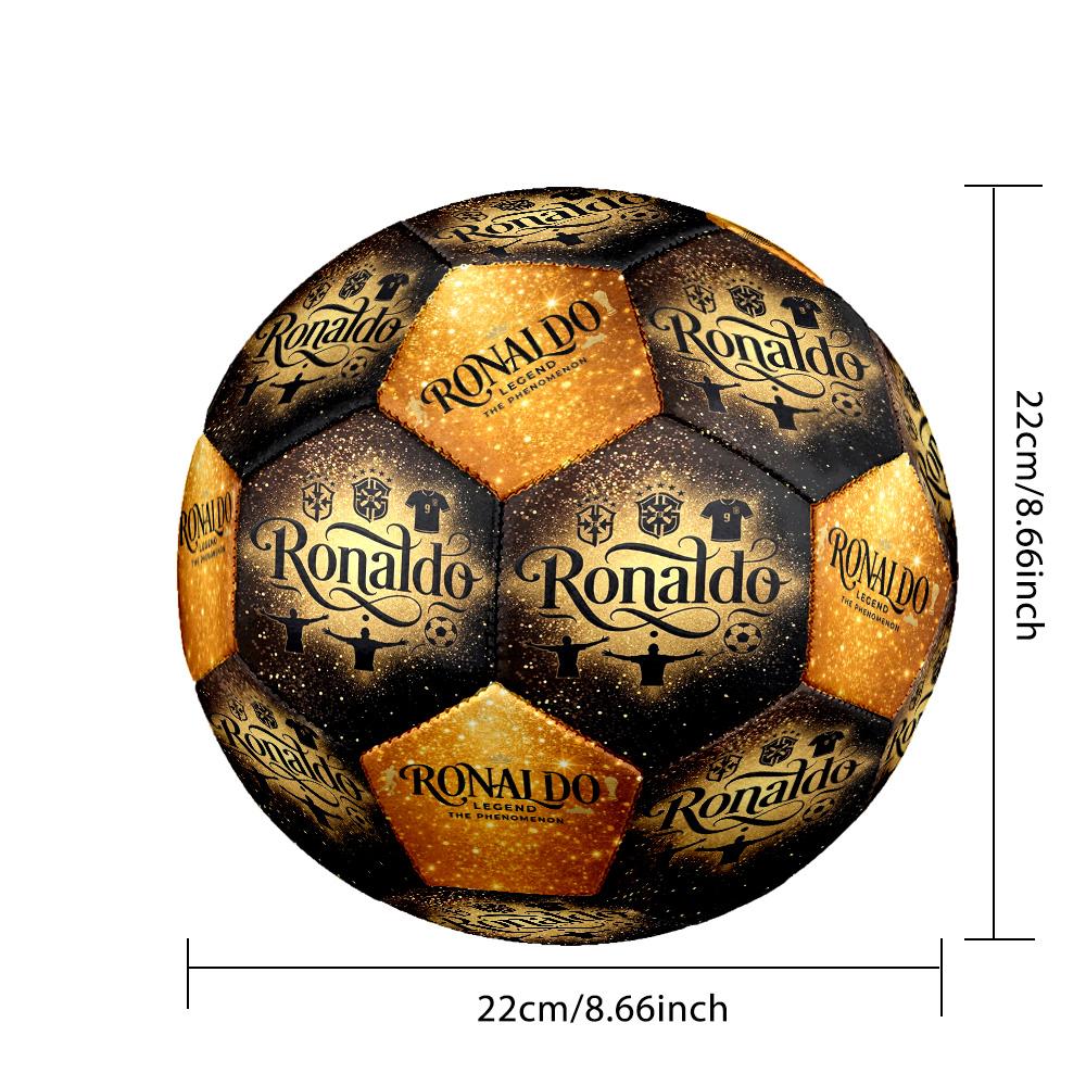 Ronaldo's Golden Legacy Size 5 Soccer Football Machine-Stitched Indoor/Outdoor Universal Football Unique Gift for Soccer Lovers