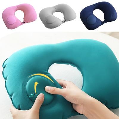 U-Shape Inflatable Neck Pillow Automatic Inflatable Neck Support Cushion Cervical Pillow  Car