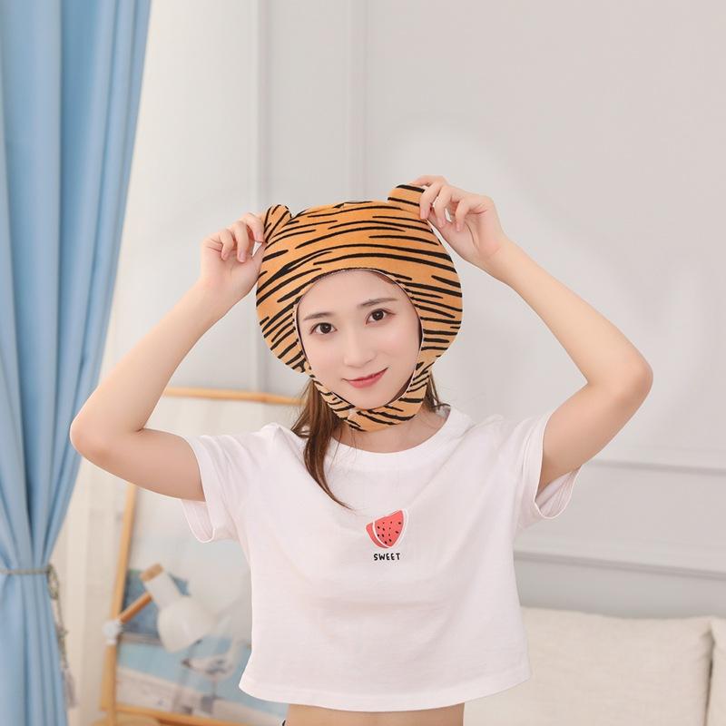 

Короткая полосатая шапка-капюшон тигра, плюшевый капюшон, реквизит для фото, реквизит для фото, мультяшный капюшон 28*26CM0.1KG