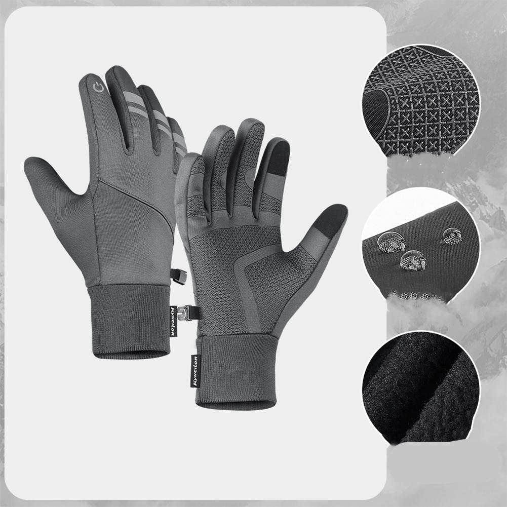 Men Women Outdoor Cycling Gloves Autumn Winter Thickened Warmth Breathable Touchscreen Windproof Anti-slip Mitt For Driving Skiing