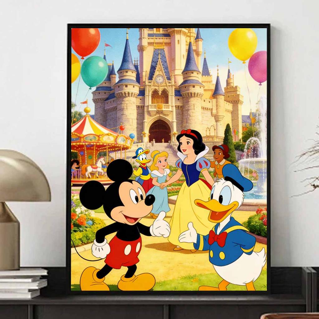 Disney Mickey Mouse Snow White castle diamond painting handmade diy mosaic art painting kit home decoration
