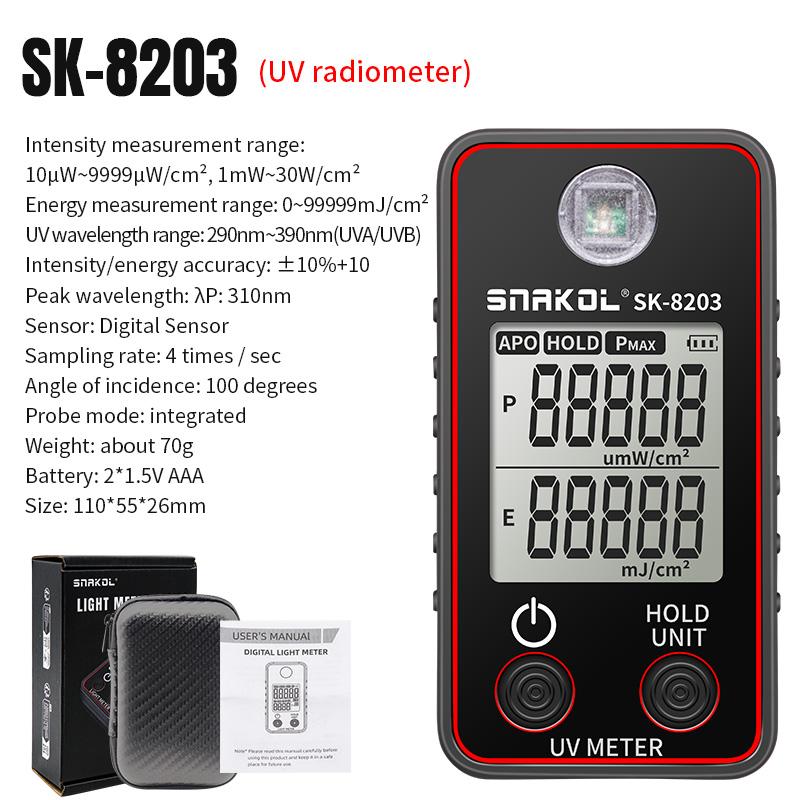 Light Meter Digital Illuminance Meter Handheld Lux Tester LCD 0.5-300,000 Lux/Fc Pocket Luxmeter Photometer Grow Plants