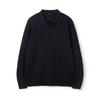 HERVINO Soft Cable Open Collar Muscle Knit [Navy]