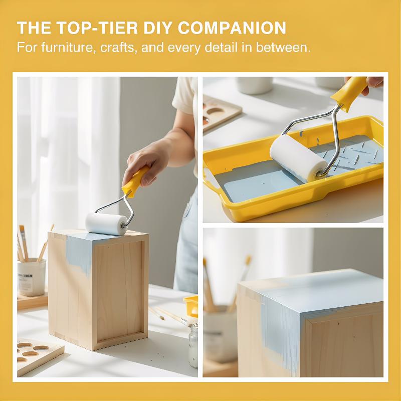 Paint Roller Kit 2 Inch High Density Foam with Tray Liner 1 Set for Even Finish on Doors and Cabinets