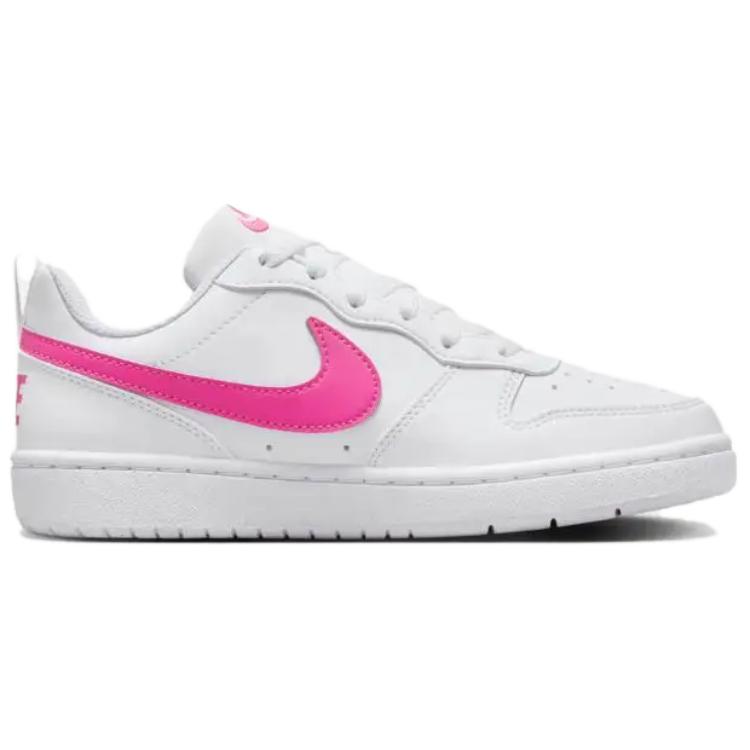 Nike Court Borough Slip Resistant Abrasion Resistant Low Top Kids Lifestyle Shoes White Pink Sneakers DV5456-113