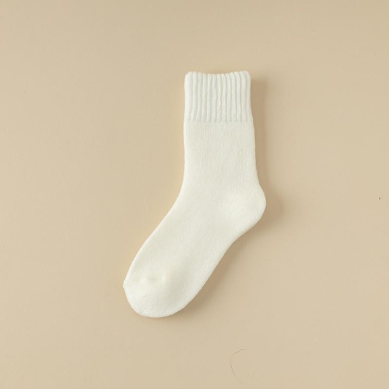 Cashmere Socks for Women's Autumn and Winter Mid-calf Socks with Fleece and Thickened Wool Postpartum Socks, Sleep Warmth Floor Long Socks