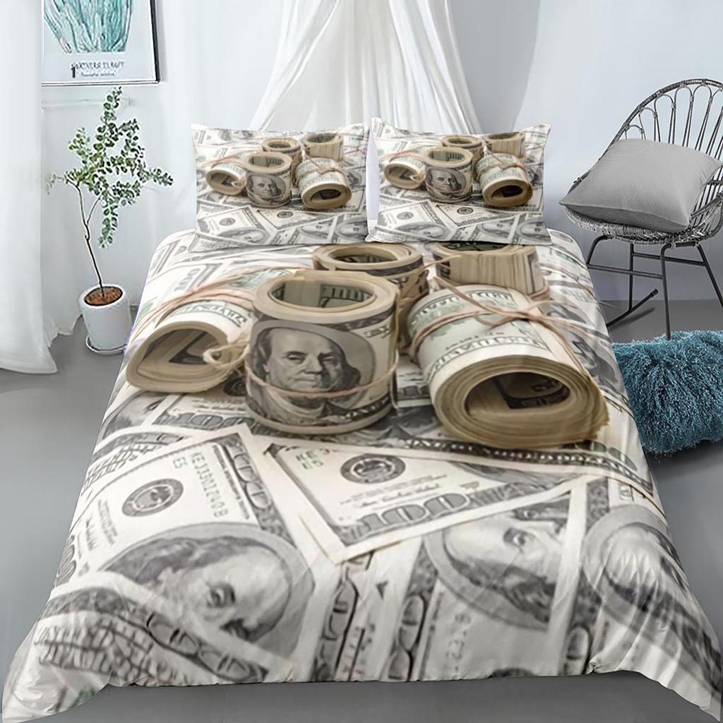 3D Home Textile Banknote Quilt Cover Digital Printing Three-Piece Digital Printing