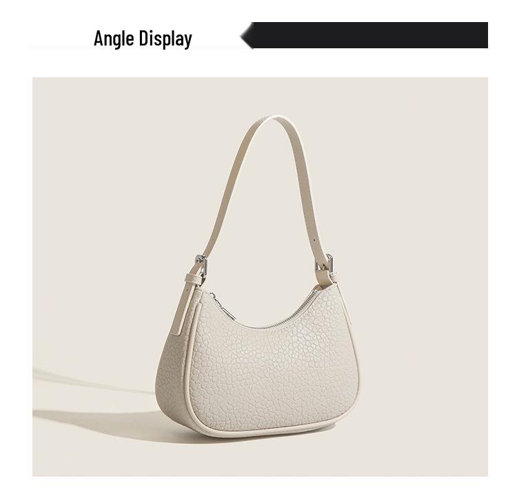 Trendy Textured Baguette Bag: 2025 New All-Match Crossbody & Shoulder Bag for Women
