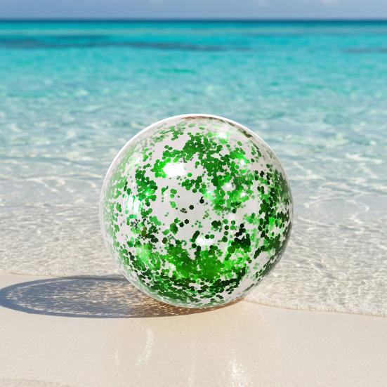 16/24-Zoll Aufblasbarer Glitzer-Strandball Auslaufsichere Klare Bälle mit Konfetti-Pailletten Kinder Erwachsene Sommer Strand Schwimmbad Party Spielzeug