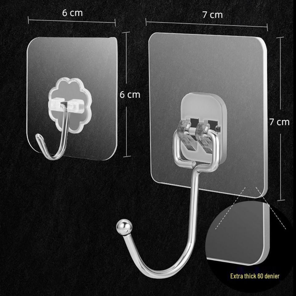 Transparent No-Drill Strong Adhesive Wall Hooks - Traceless and Durable