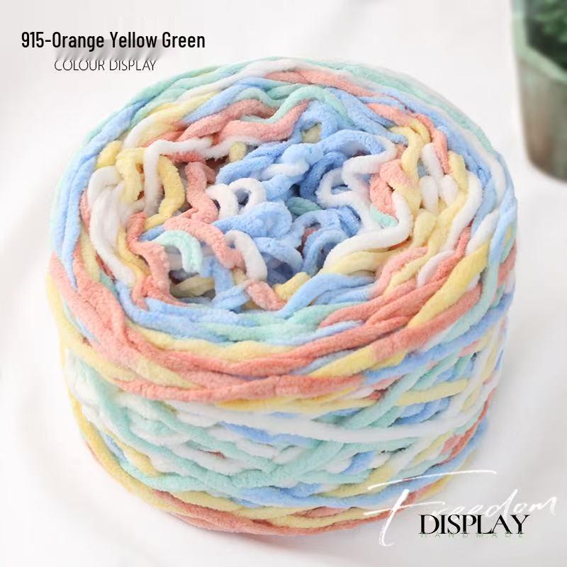 New 3.8 Liang Colored Ice Yarn: Thick Single-Strand for Crochet - Ideal for Shoes, Slippers, Scarves, and Seat Cushions.