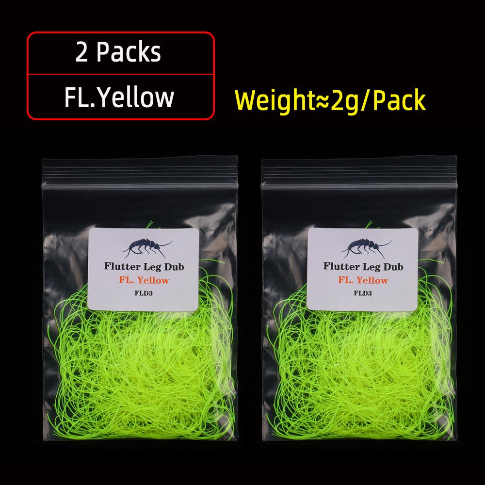 Bimoo 2g/pakk Ultra Fine Silikon Flutter Ben Dub Gummi Ben Stonefly Nymph Tørr Våtfluer Leg Kropp Flue Binding Materiale