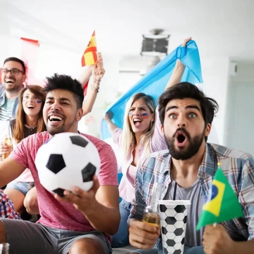 6 Stuks Set 24 OZ Voetbal Bekers Grote Capaciteit met Deksel en Rietje Melkthee Beker Stapelbaar Herbruikbare Koffiebeker