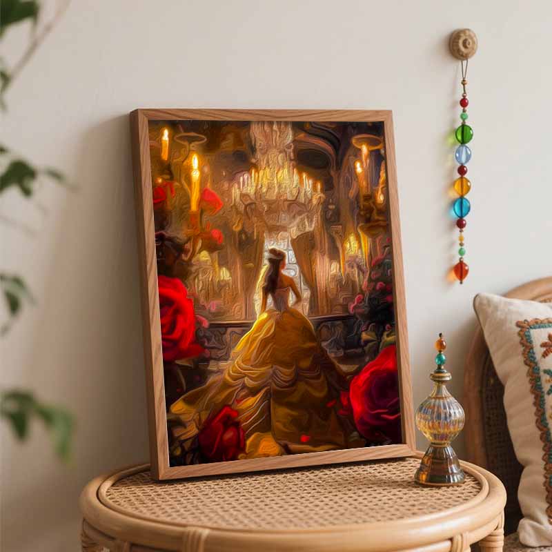 Disney Animation Digital Oil Painting Princess Rose Diy Handpainted Coloring Painting Home Decoration Exquisite Art Wall Decor Gift 130