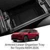 for Toyota RAV4 2026 Center Console Armrest Lower Organizer Tray Car Storage Box Silicone Interior Accessories Tidying
