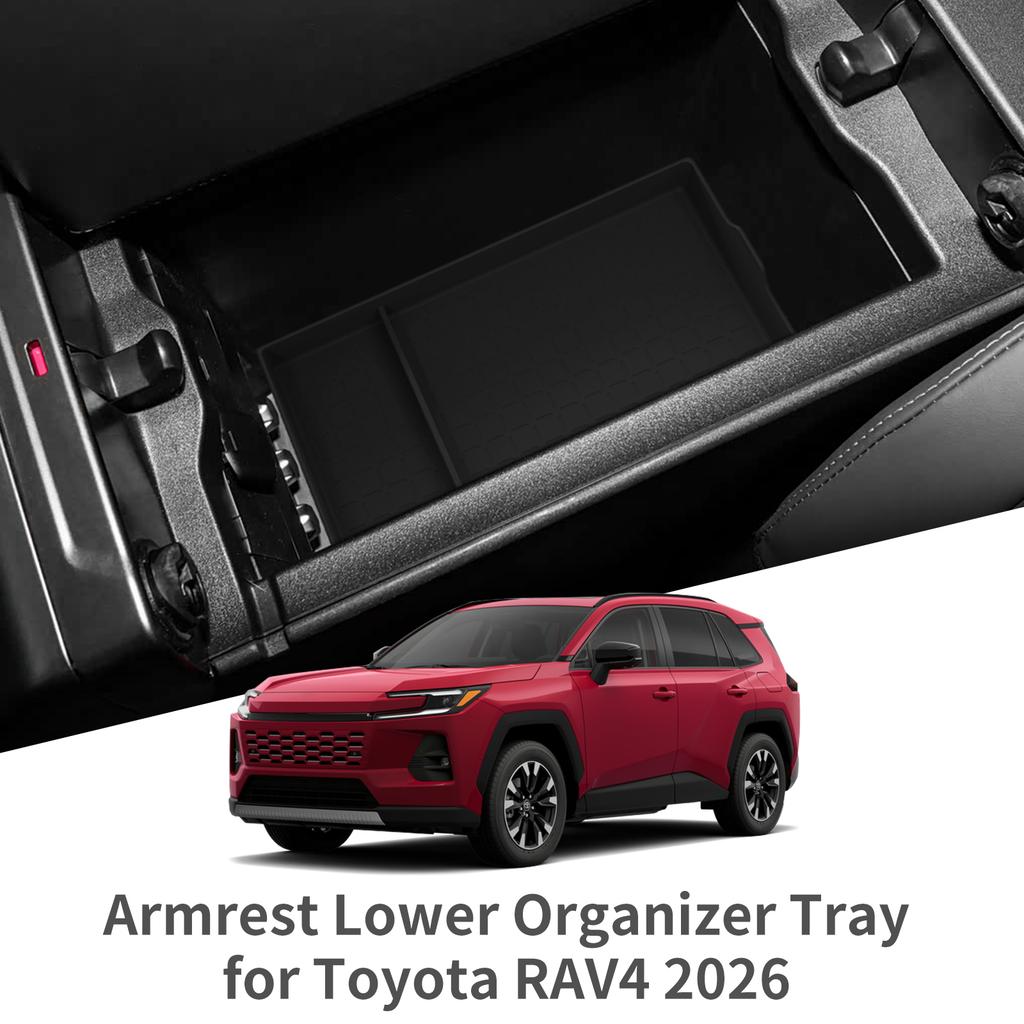 for Toyota RAV4 2026 Center Console Armrest Lower Organizer Tray Car Storage Box Silicone Interior Accessories Tidying
