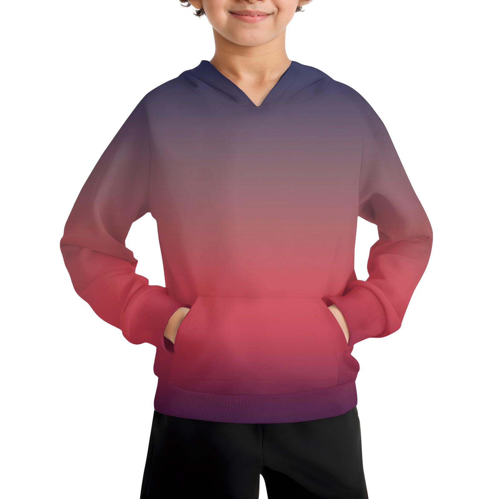 

Повседневная модная толстовка с длинным рукавом и капюшоном с карманом для мальчиков 160 красный