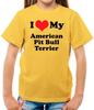 I Love My American Pitbull Terrier - Kids Boys Girls T-Shirt Tees Top Pit Bull Dog Pet
