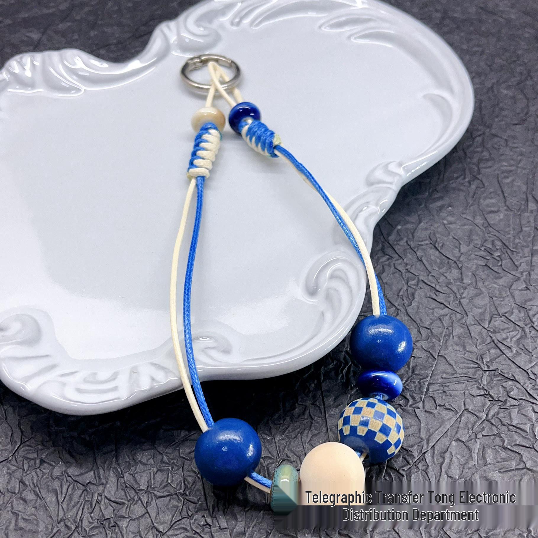 

Handmade Colorful Waxed Thread & Wooden Bead Phone Lanyard - Crossbody, Anti-Drop, Anti-Loss, Adjustable Length