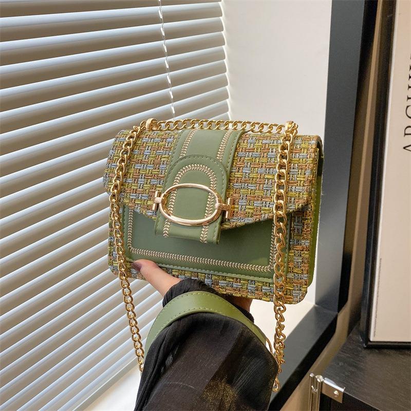 Fashion messenger bag beautiful small square bag niche design women's bag new trendy chain shoulder bag