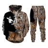 Høst og vinter Dyr Blader Kamuflasje 3D Treningsdresser Menn Utendørs Glidelås Fiske Camping Jaktsett Unisex Streetwear-dress